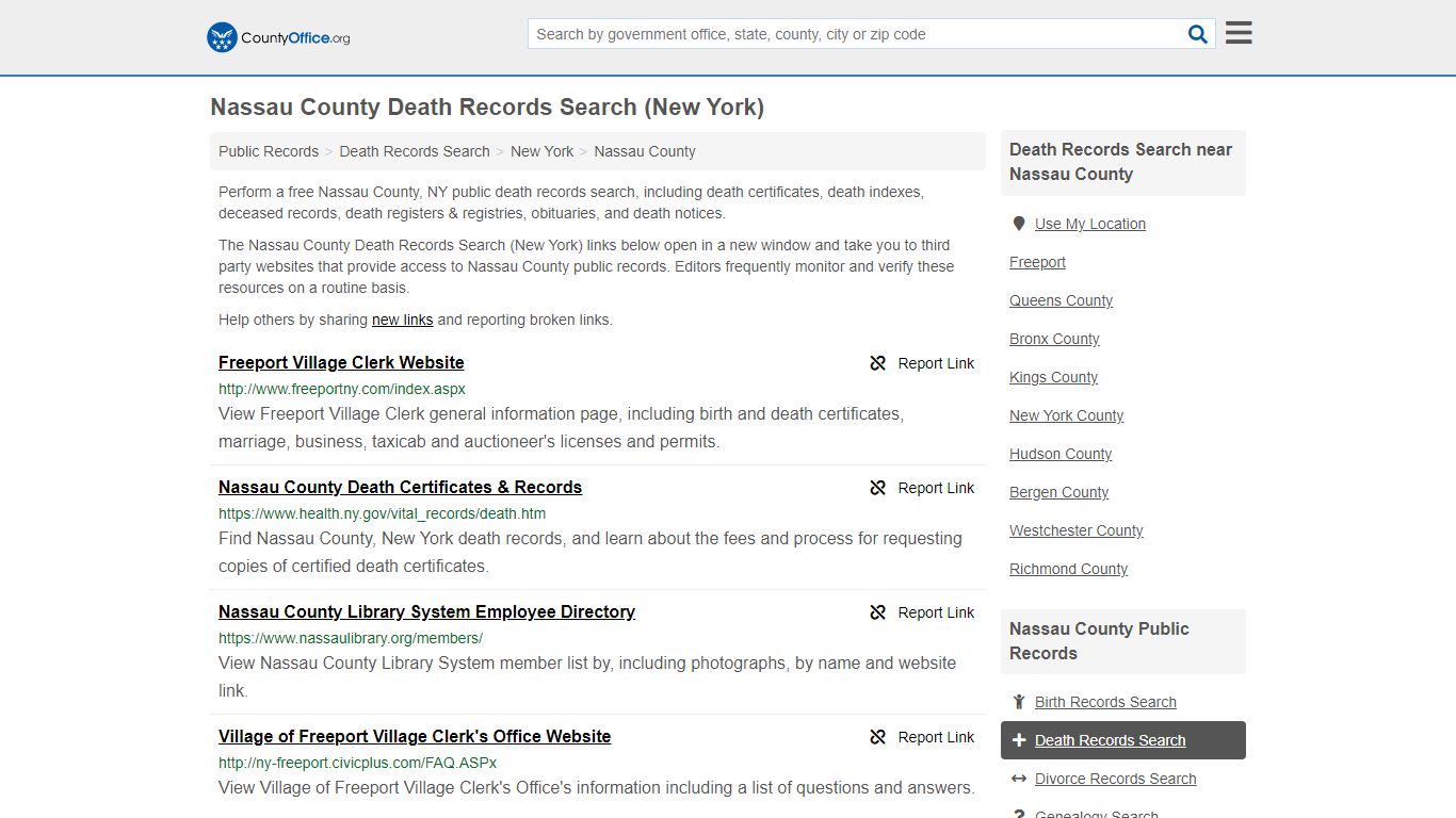 Death Records Search - Nassau County, NY (Death ...