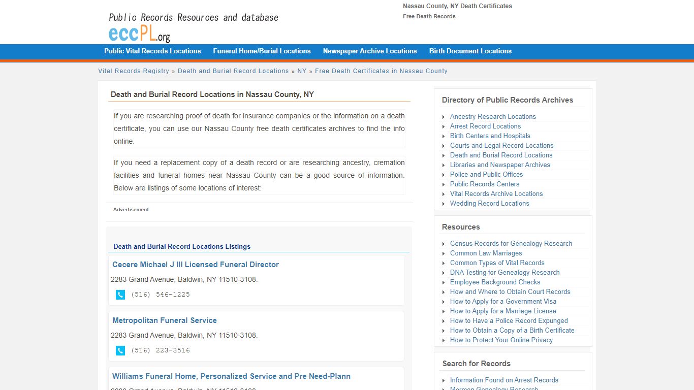 Nassau County, NY Death Certificates - Free Death Records